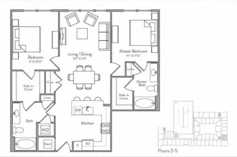 a floor plan of a house with bedrooms and bathrooms