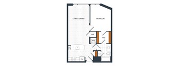 a blueprint of a 2nd floor floor plan with a bedroom and living room