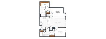 a floor plan of a bedroom apartment with a mix of different floors