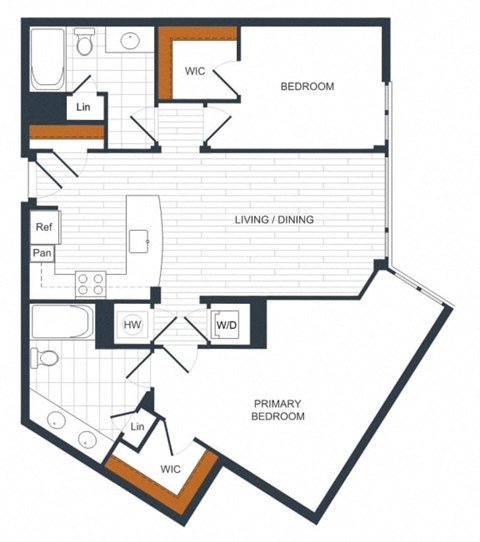 a floor plan of a bedroom apartment with a bathroom and a living room