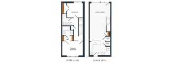 a floor plan of a house with two different floors