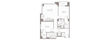a floor plan of a bedroom and bathroom