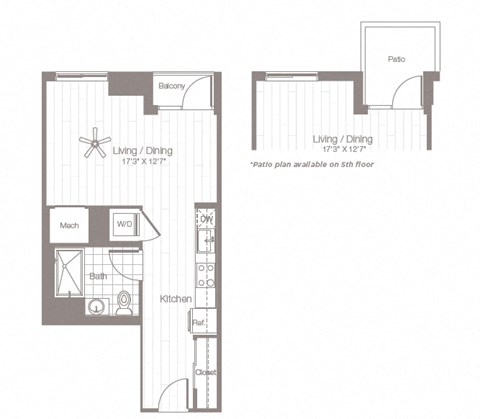 a floor plan of a house with a bedroom and a living room