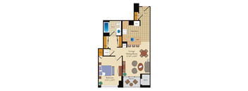 the bedroom floor plan of the apartments