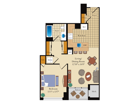 the bedroom floor plan of the apartments