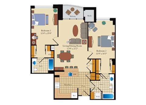 the second floor floor plan of the commons apartments