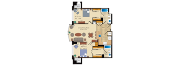 a floor plan of the apartments