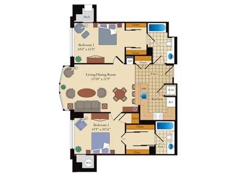 a floor plan of the apartments