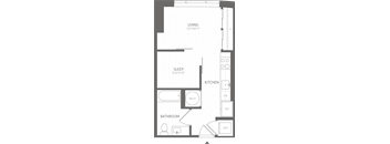 a floor plan of a bedroom apartment with a bathroom and a closet