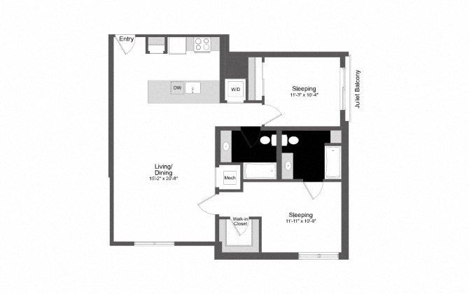 a floor plan of a small house with a bedroom and a living room