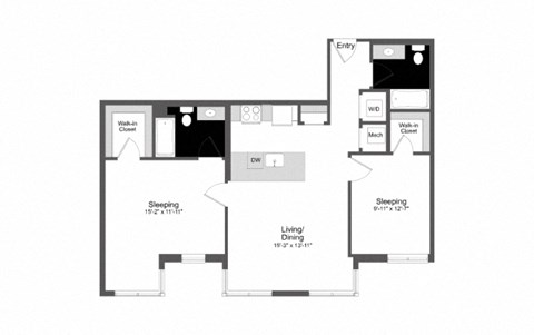 a floor plan of a house with a black and white floor