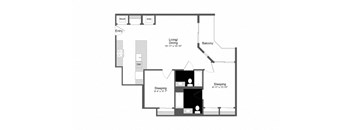 a floor plan of a house with a black and white