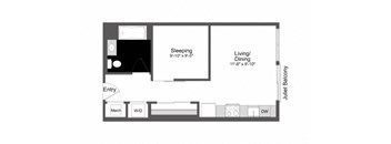 a floor plan of a living room with a couch and a tv
