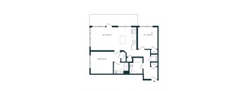 the illustration of the floor plan of an open floor plan with furniture and