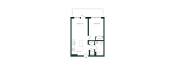 a floor plan of a bedroom floor plan with an open floor plan and a loft