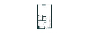 a floor plan of a bedroom floor plan with an open floor plan and a loft