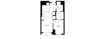 a floor plan of a bedroom apartment with a bathroom and a living room