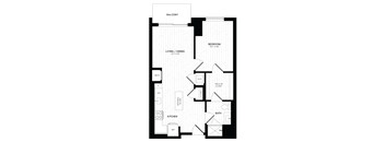 a floor plan of a bedroom apartment with a bathroom and a living room