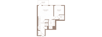 a floor plan of a bedroom apartment with a bathroom and a living room
