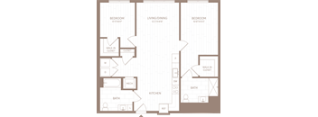 a floor plan of a bedroom apartment