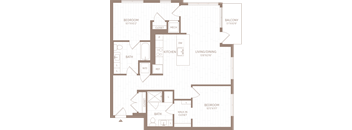a floor plan of a house with an open floor plan with bedrooms and a kitchen