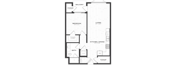 a floor plan of a bedroom apartment with a bathroom and a living room