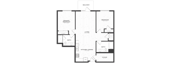 a floor plan of a bedroom apartment with a bathroom and a living room
