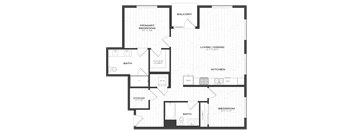a floor plan of a bedroom apartment with a bedroom and a living room
