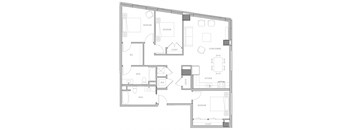 a floor plan of a small apartment with a bedroom and a living room