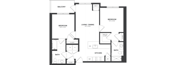 A black and white image of a floor plan for a home.