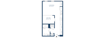 A floor plan of a living/dining area that is 12-11 x 11-7 feet.