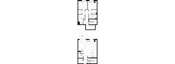 A floor plan of a house with a primary suite, two bedrooms, a bath, a home office, a terrace, a living/dining area, a kitchen, and a half bath.