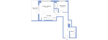 A blueprint of a house layout with labeled rooms.
