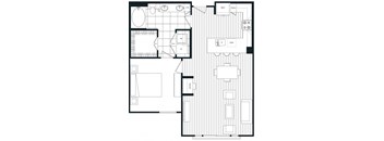 A black and white floor plan of a house with labeled rooms.