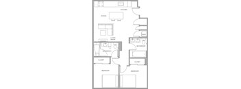 A black and white image of a floor plan for a house.