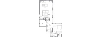 A black and white image of a floor plan for a house.