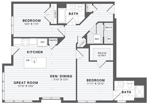 A black and white image of a house floor plan.