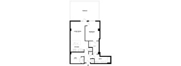 A black and white image of a house floor plan.