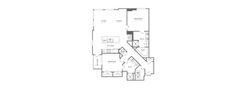 A black and white image of a house floor plan.