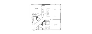 A black and white image of a floor plan for a home.