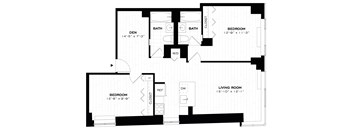 A black and white image of a house floor plan.