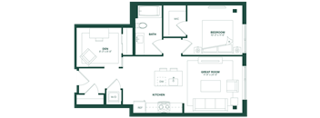 1 Bed/1 Bath Den-1J