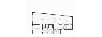 A black and white image of a house floor plan.