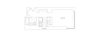 A floor plan of a living room measuring 15-4 x 11-8.