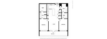 A black and white image of a floor plan for a home.