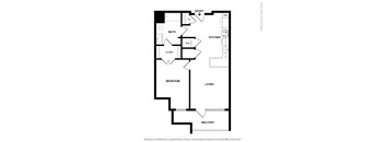 A black and white drawing of a house layout with labeled rooms.