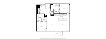 A black and white floor plan of a house with labeled rooms.