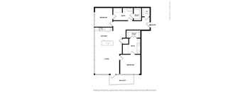 A black and white floor plan of a home with a balcony.