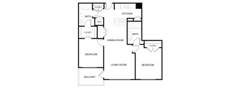 A black and white image of a floor plan for a house.