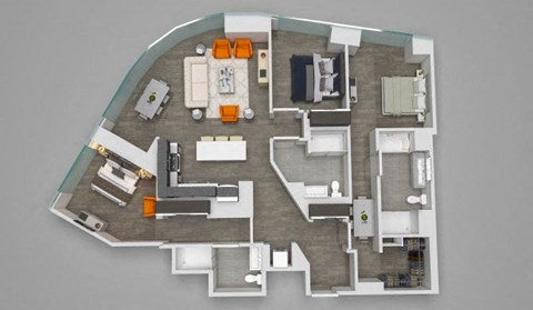 Three Bedroom 04 Floor Plan 1,650 sq.ft. at 1001 South State, Chicago, IL